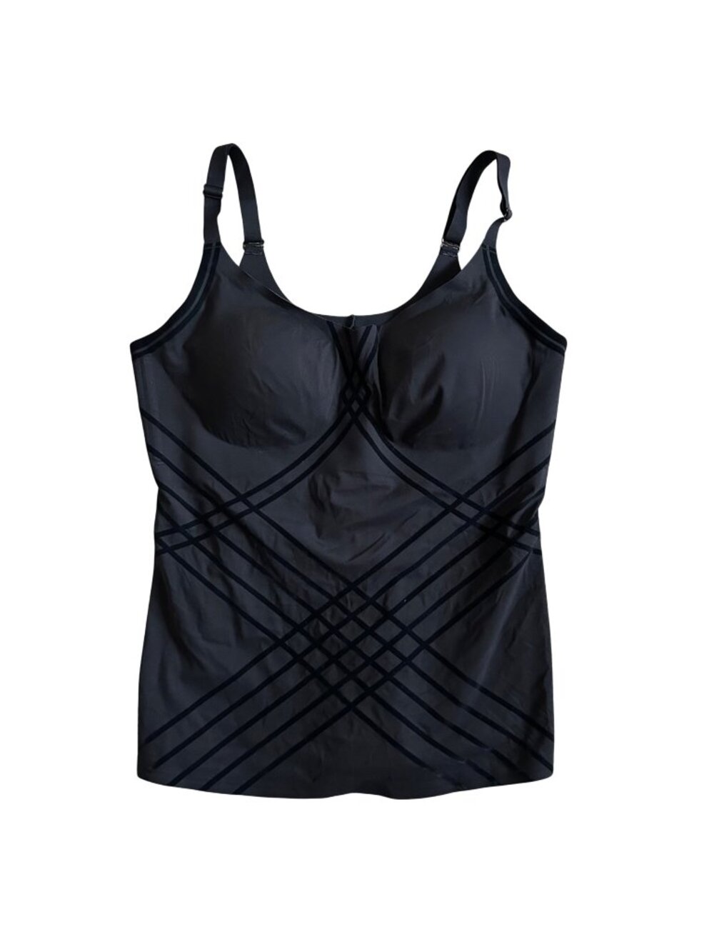 Honeylove Women's Sz 1X Black Shaping Tank Top With Built-In Bra